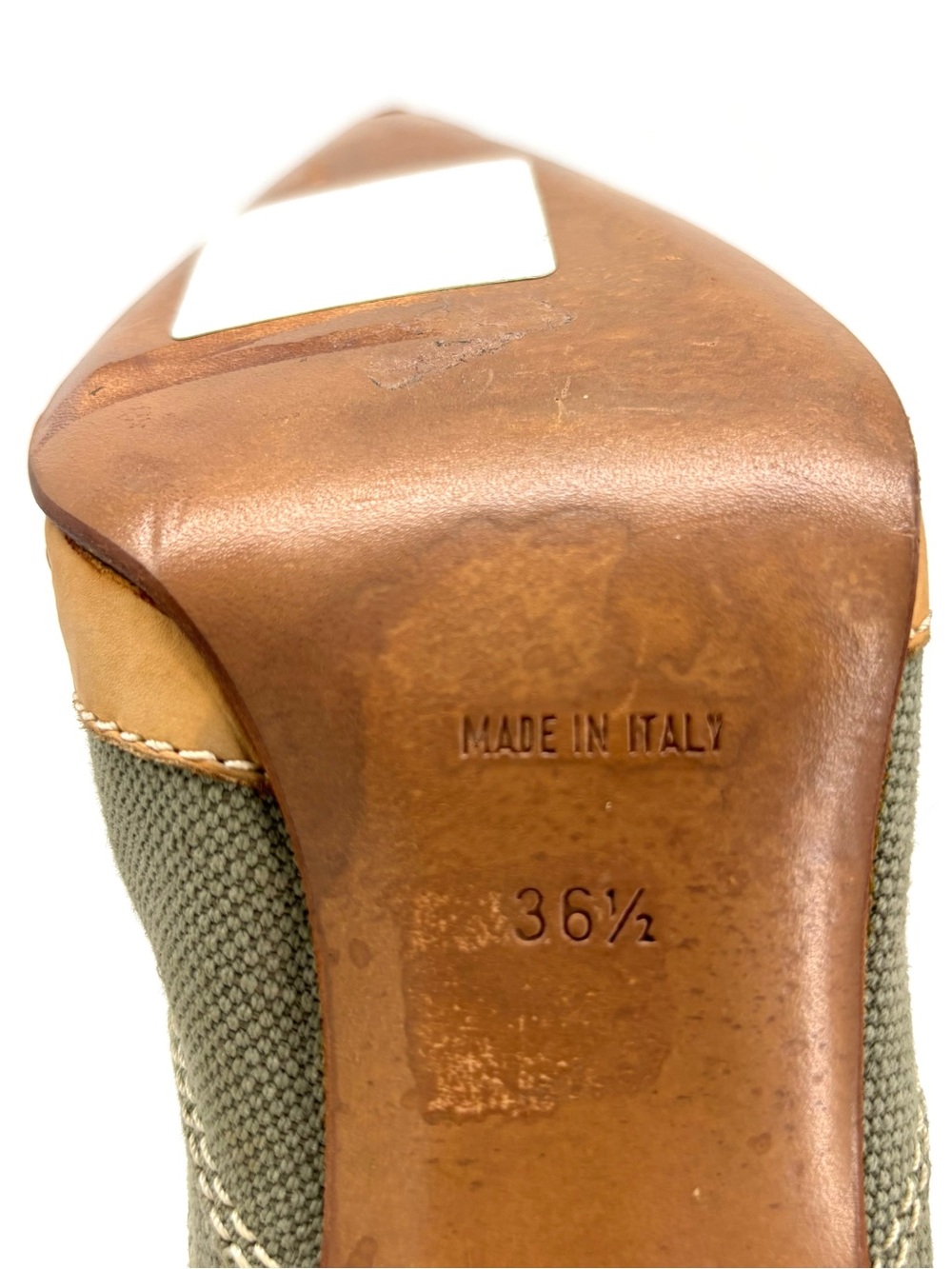 Dior Vintage John Galliano Bondage Green Canvas Pointed Toe Chelsea Boots 36.5 - Picture 10 of 10